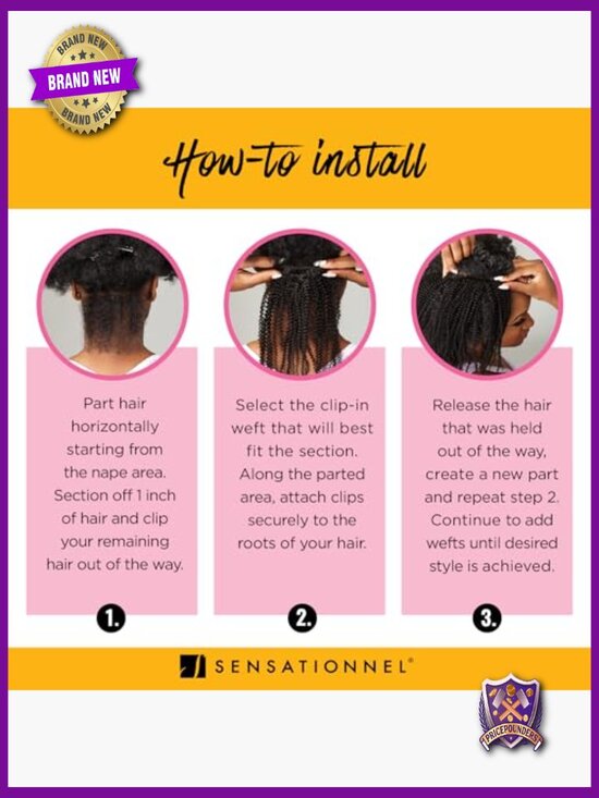 14 inch Clip In Hair Extensions - Textured Curly for 3c-4c Natural Hair, 9 main image 4